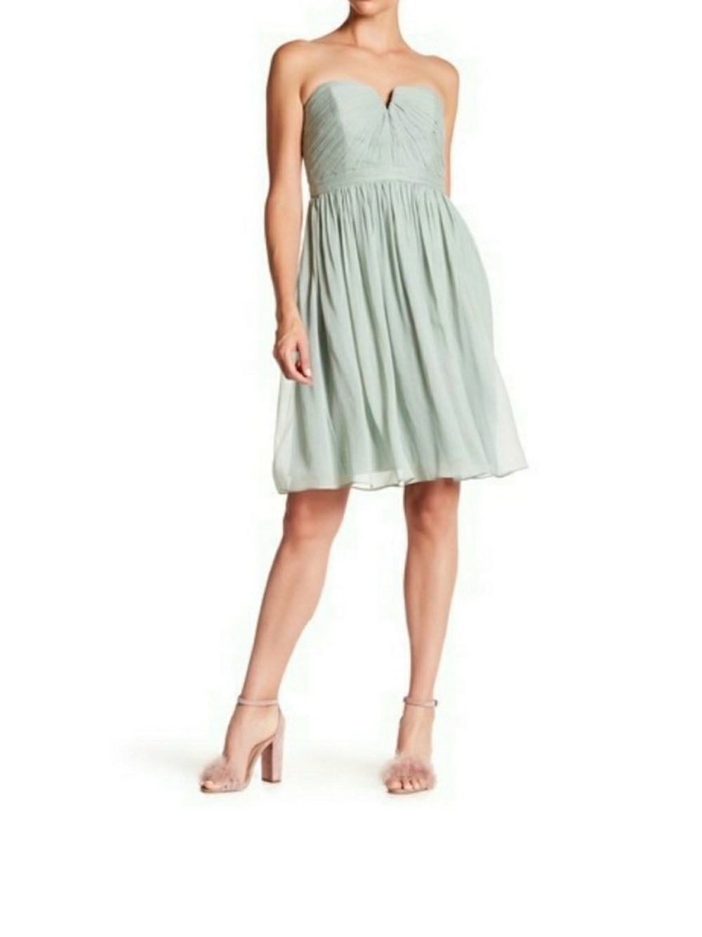J.Crew Nadia Dress in 100% Silk Chiffon Sage Green 2 Bridesmaid Formal